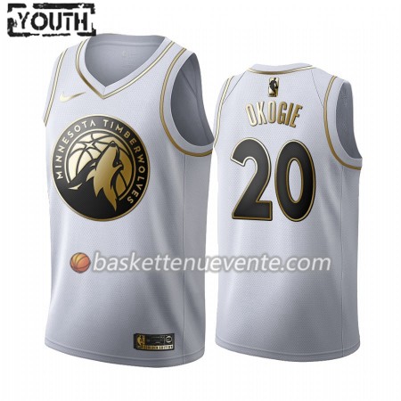 Maillot Basket Minnesota Timberwolves Josh Okogie 20 2019-20 Nike Blanc Golden Edition Swingman - Enfant